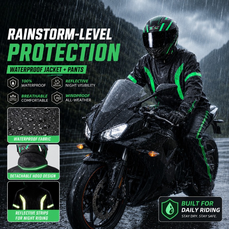 Motorcycle Rain Suit Waterproo - Fishing Rain Suit ulasan dan harga