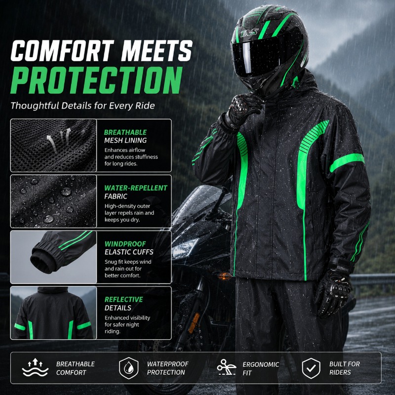 Motorcycle Rain Suit Waterproo - Fishing Rain Suit ulasan dan harga